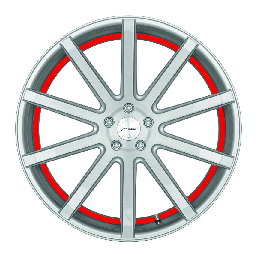 DEVILLE Silver-brushed-Surface/ undercut Color Trim rot 9.5x19