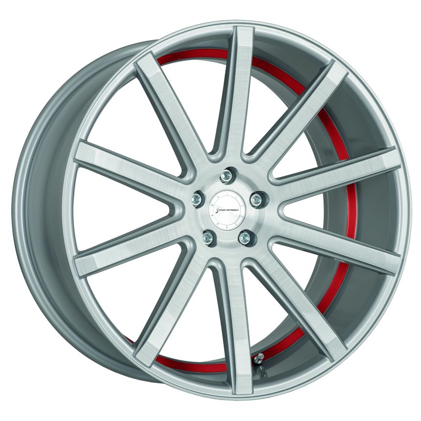 DEVILLE Silver-brushed-Surface/ undercut Color Trim rot 9.5x19